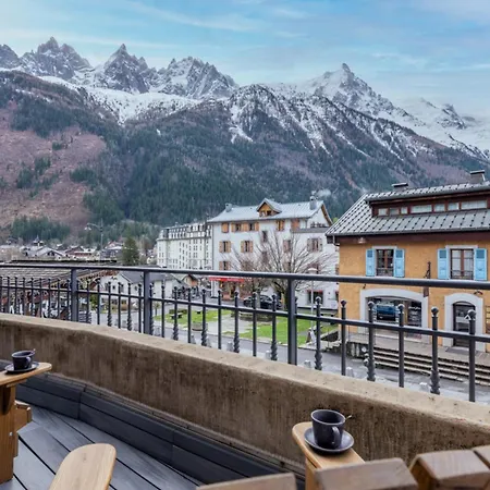 Centre Of Chamonix View Of Mont Blanc